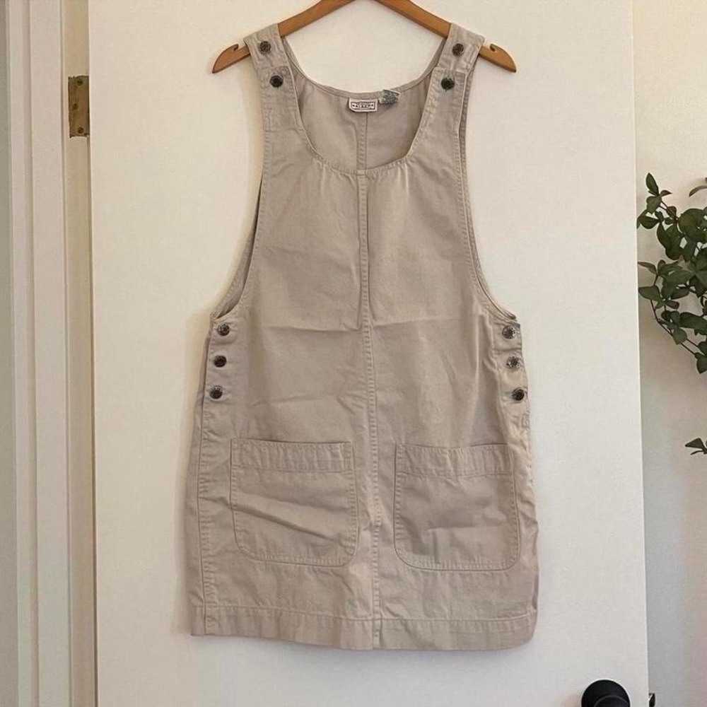 Arizona Jean Co Beige Utility Overall Dress